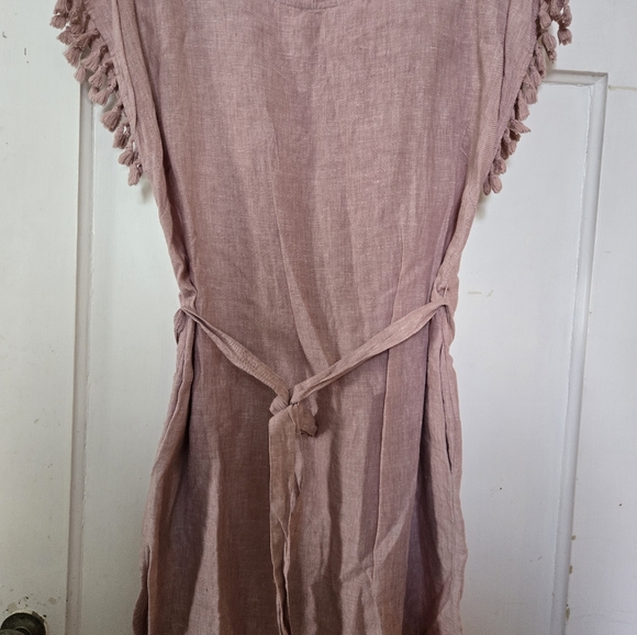 Pink LINEN Dress - Picture 6 of 9